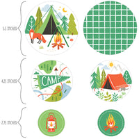 Double-sided cardstock camping confetti detail shiny finish
