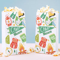 Custom camping popcorn bags personalized treat bags