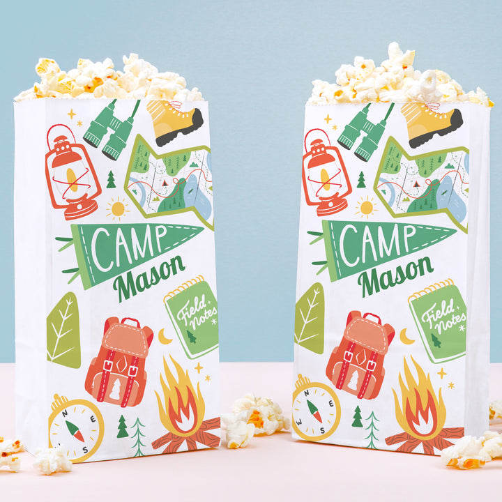 Custom camping popcorn bags personalized treat bags