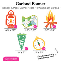 15 piece camping banner set layout
