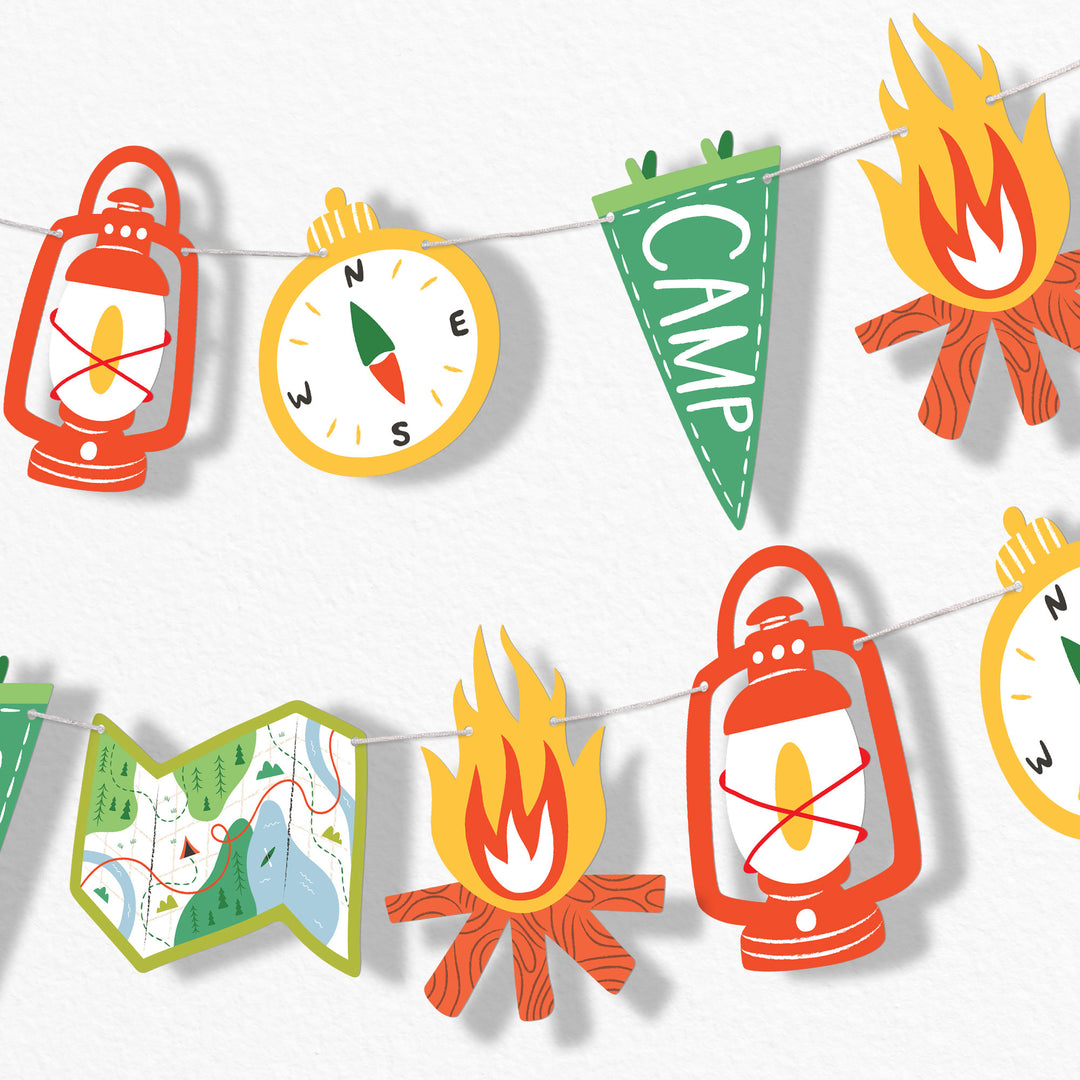 Camping garland banner hanging party decoration