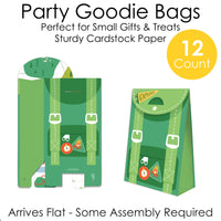 Camping favor bag folded structure cardstock detail view
