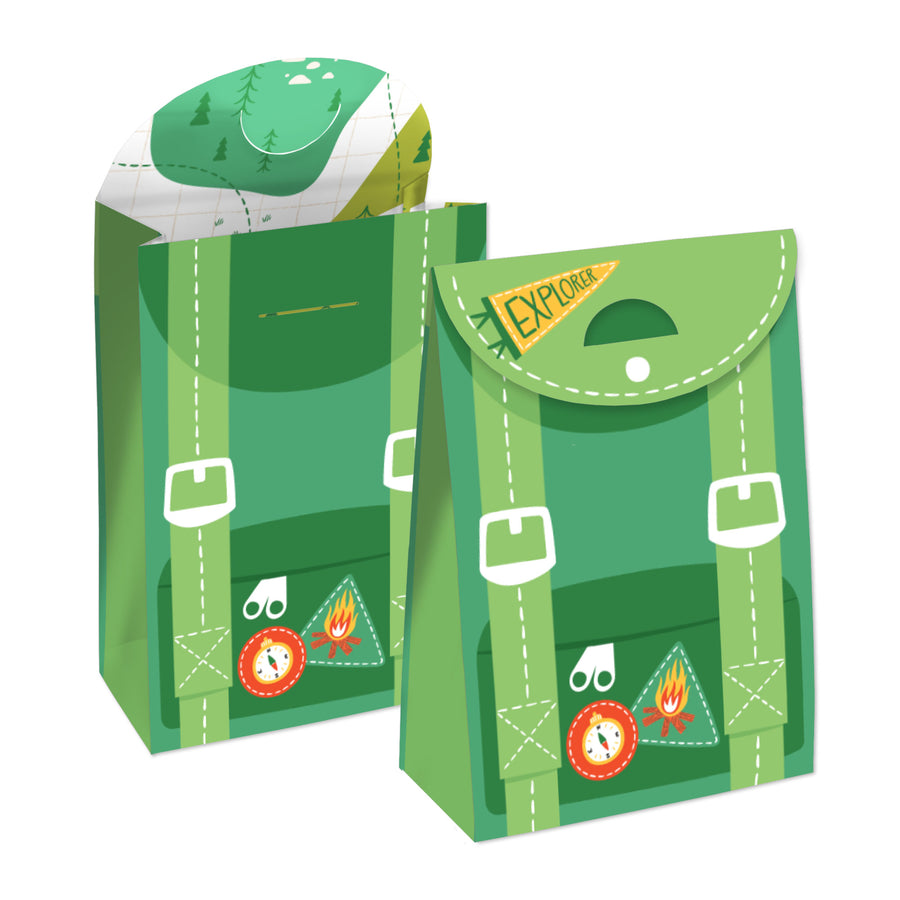 Camping party goodie bags backpack style favor bags set