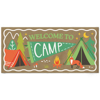 Camping welcome banner kraft paper party backdrop