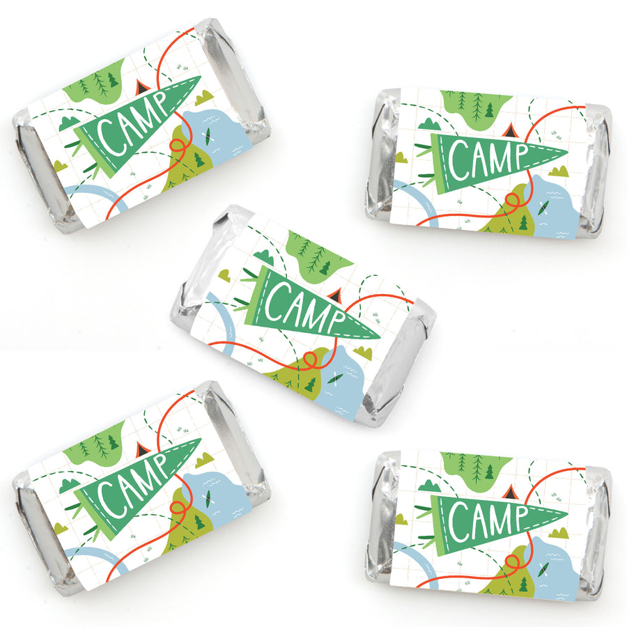 Camping mini candy bar wrapper stickers party favors