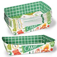 Camping paper food trays retro party serving boats