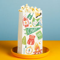Close-up of bag design lantern and map icons