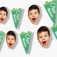 Custom camping face garland banner party decoration