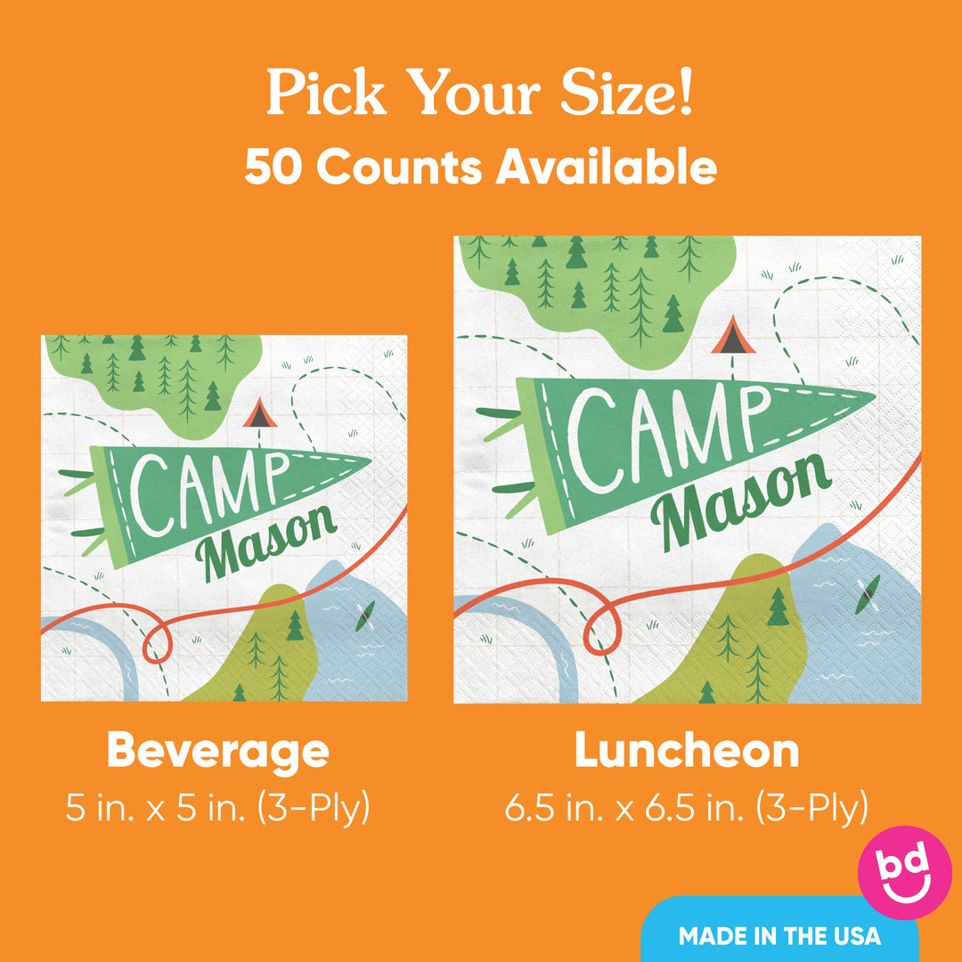 Custom Text Napkins - Camping