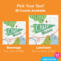 Custom Text Napkins - Camping