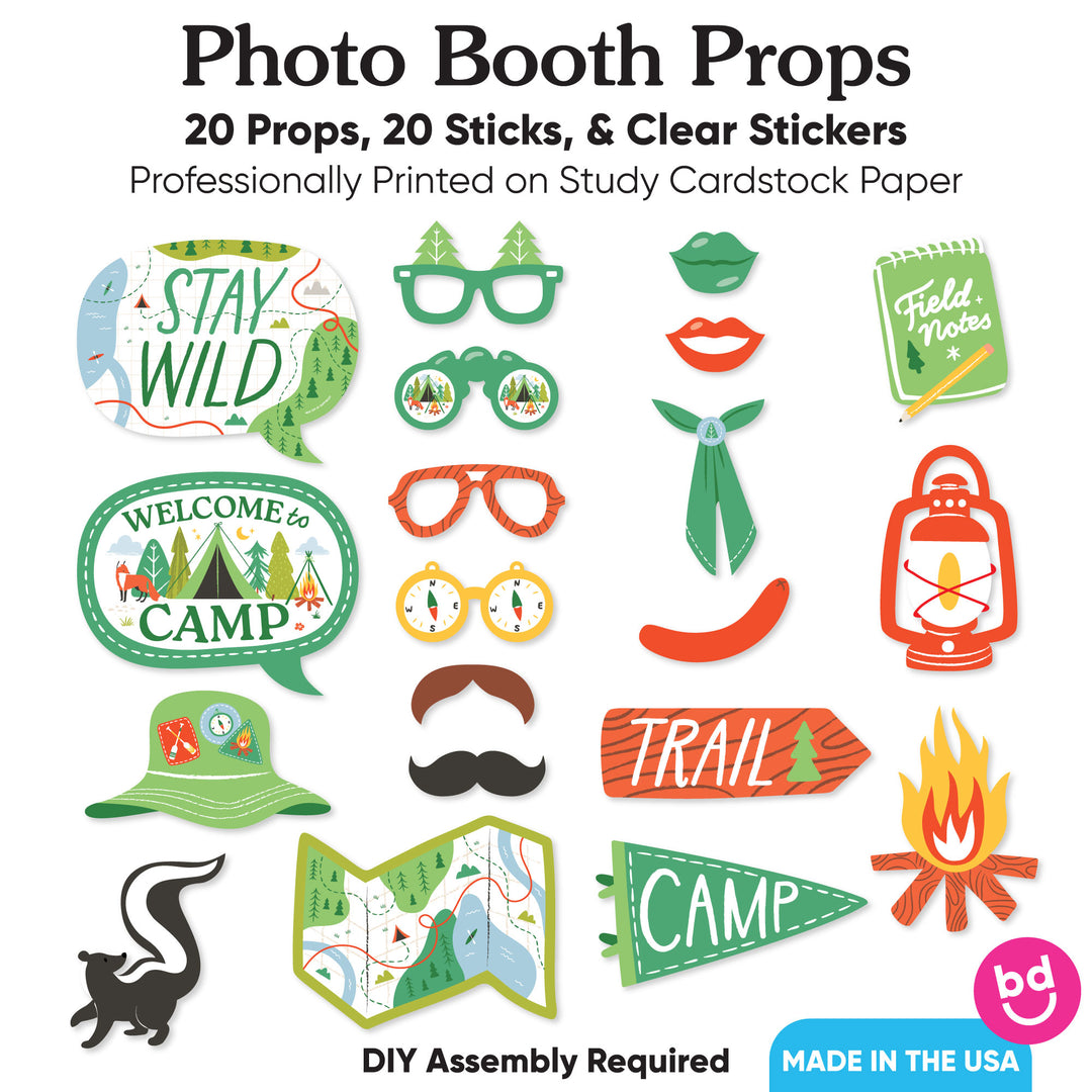 Photo booth props sticks and adhesive assembly detail