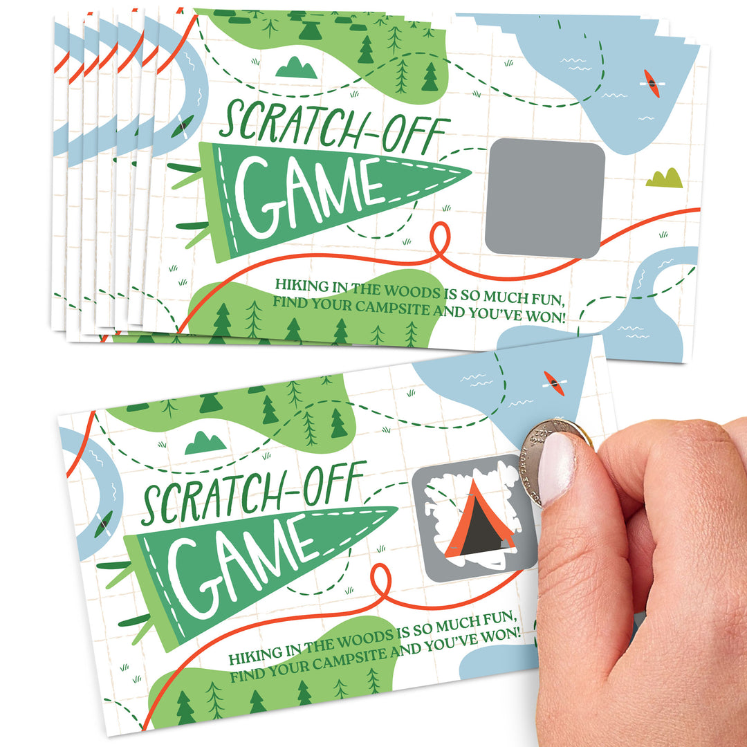 Camping scratch off game cards party favors
