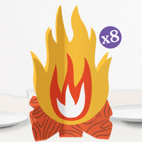 Camping 3D campfire centerpiece table decoration