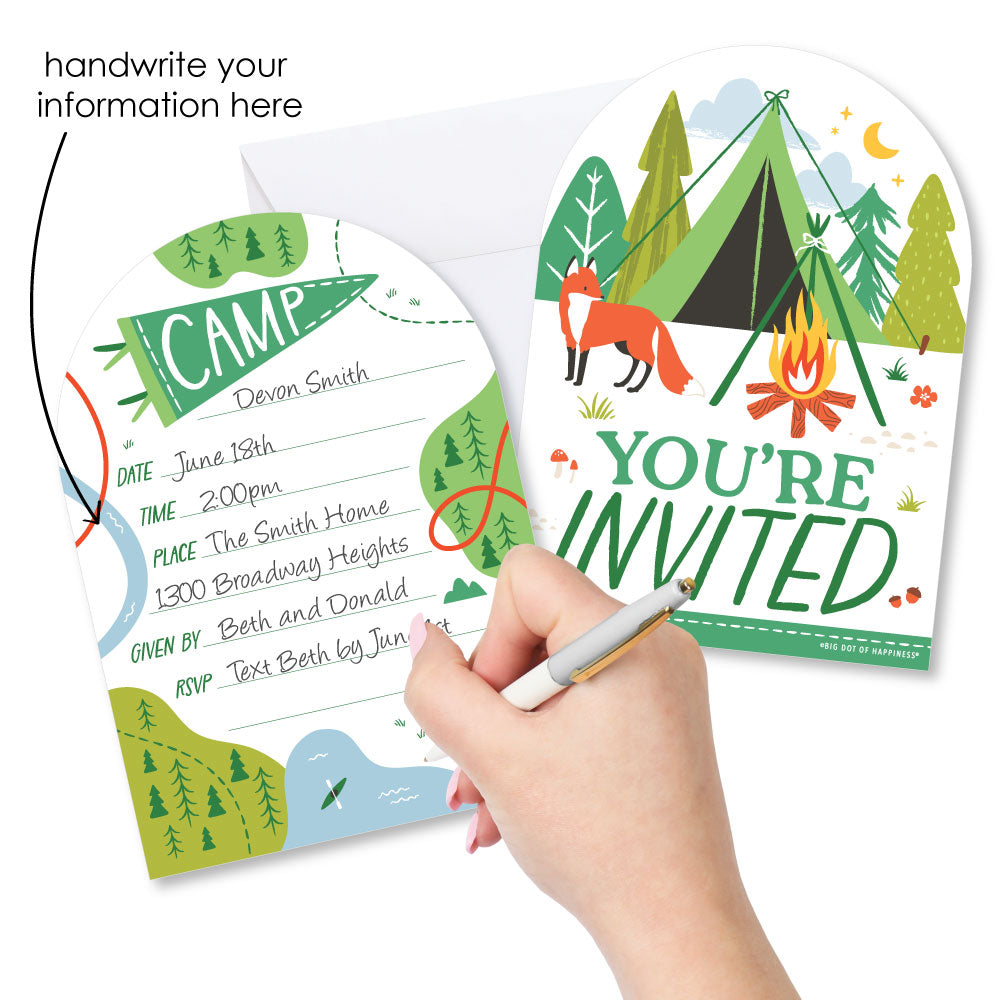 Back side fill-in party details invitation