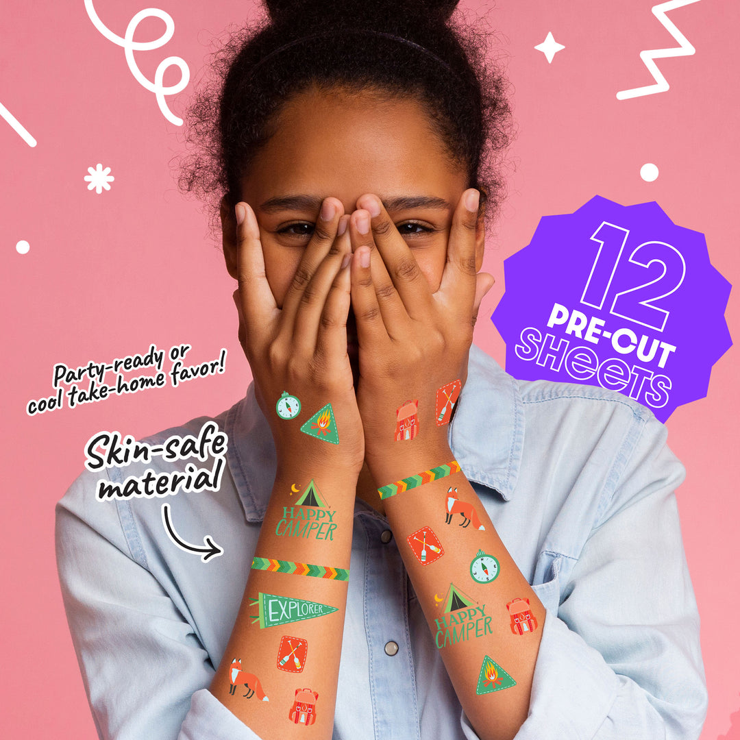 96 count camping tattoo set layout