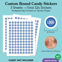 Custom Logo Branded Corporate Party Round Candy Stickers