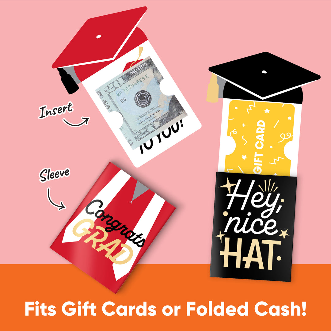 “Hey Nice Hat” graduation gift card holder front design detail