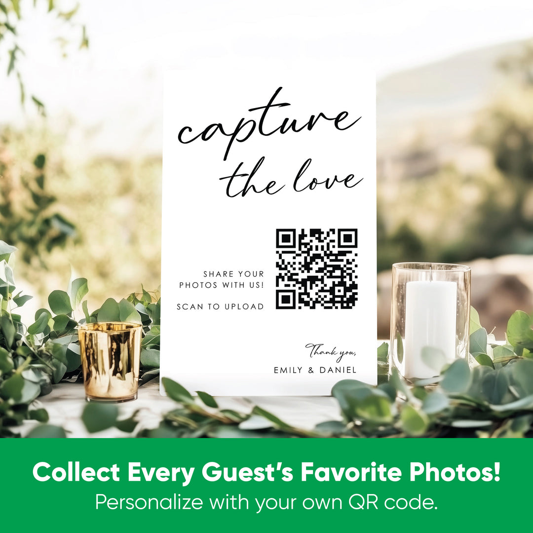 Personalized Photo Upload QR Code Wedding Sign