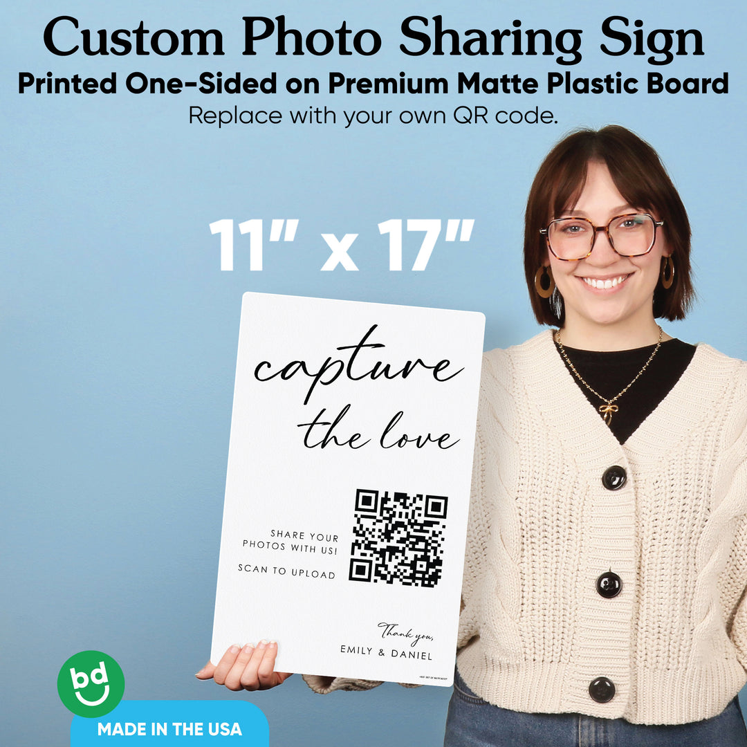 Personalized Photo Upload QR Code Wedding Sign