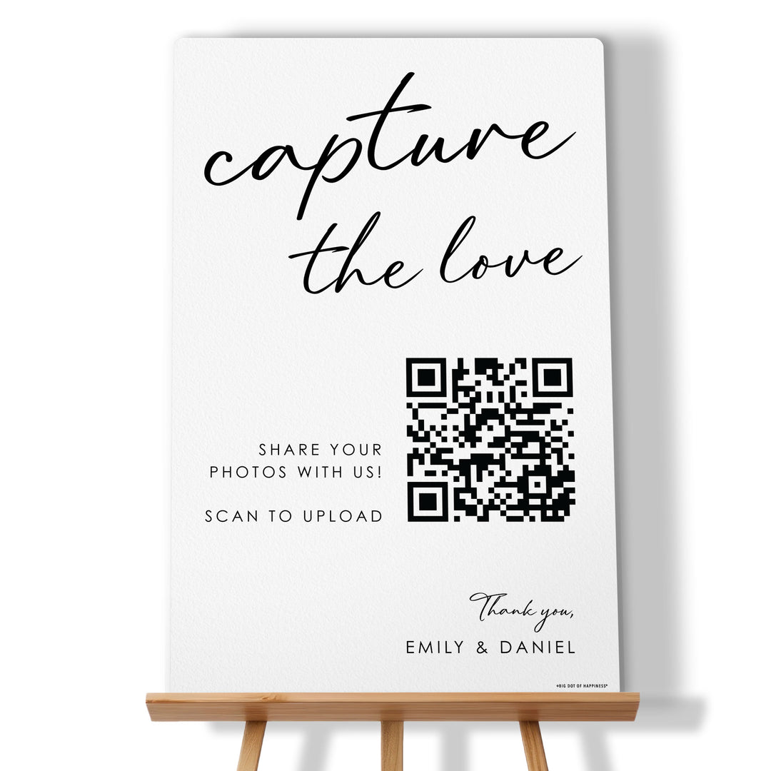 Personalized Photo Upload QR Code Wedding Sign
