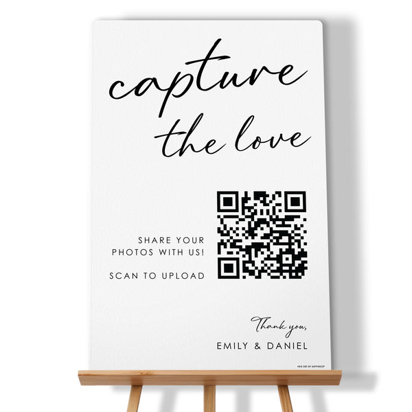 Personalized Capture The Love QR Code Wedding Sign