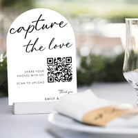 Custom Photo - Capture The Love QR Code Wedding Table Numbers - 20 Ct