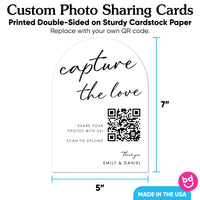 Custom Photo - Capture The Love QR Code Wedding Table Numbers - 20 Ct