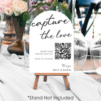 Custom Photo - Capture The Love QR Code Wedding Table Numbers - 20 Ct