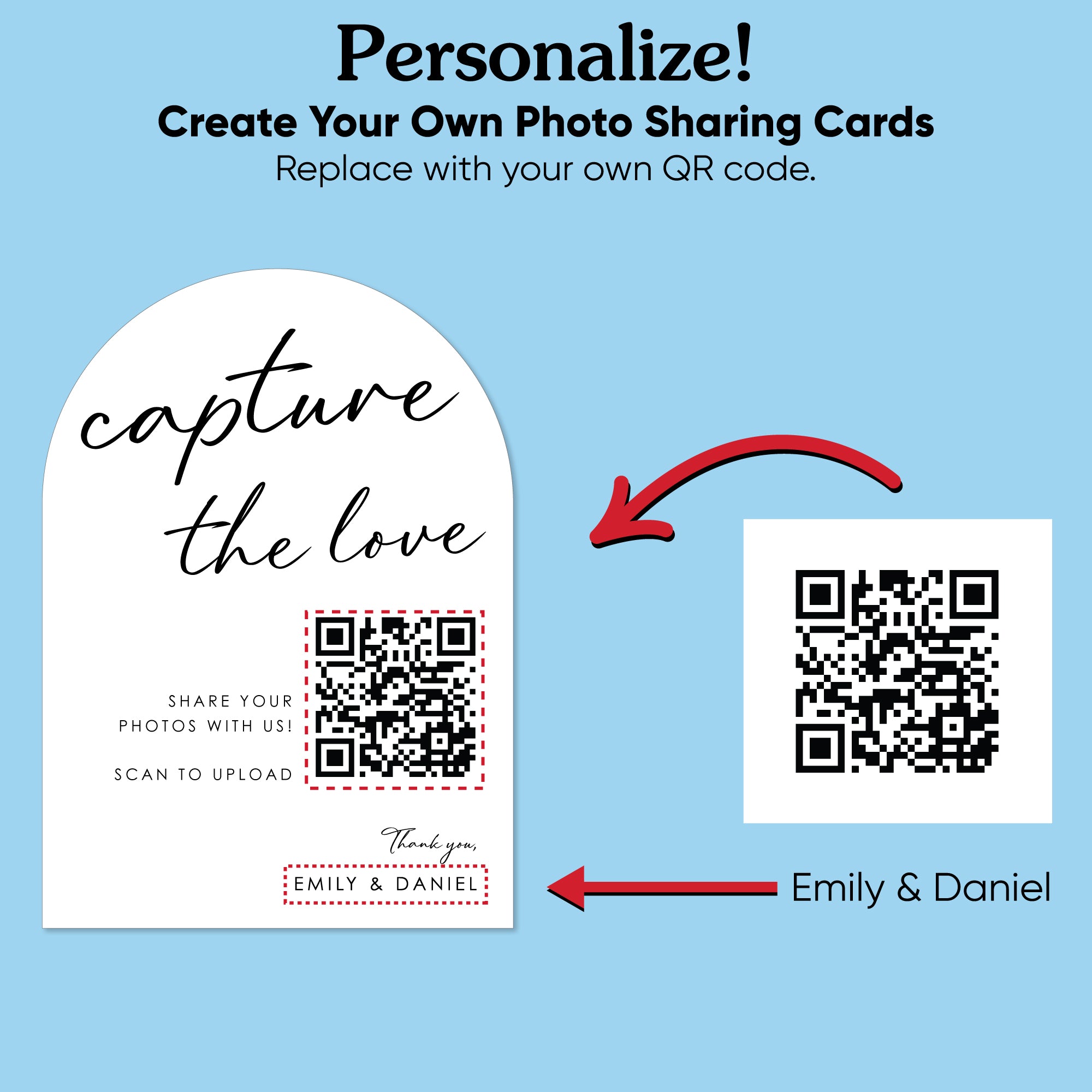 Custom Photo - Capture The Love QR Code Wedding Table Numbers - 20