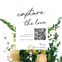 Custom Photo - Capture The Love QR Code Wedding Table Numbers - 20 Ct