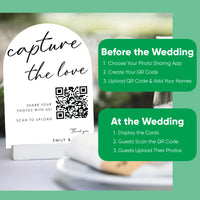 Custom Photo - Capture The Love QR Code Wedding Table Numbers - 20 Ct