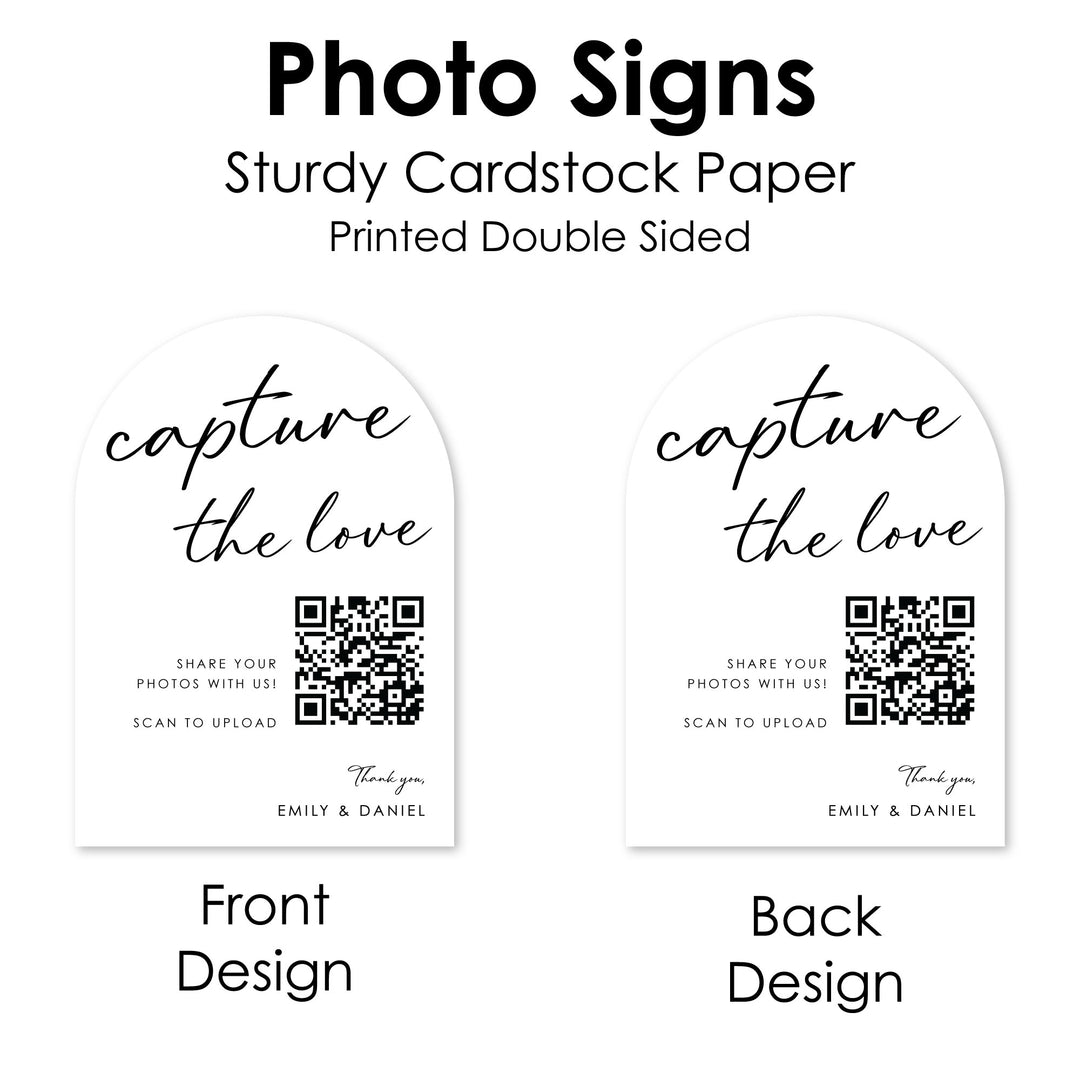 Custom Photo - Capture The Love QR Code Wedding Table Numbers - 20 Ct