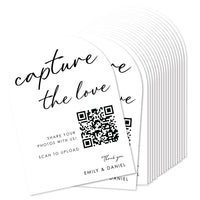 Custom Photo - Capture The Love QR Code Wedding Table Numbers - 20 Ct