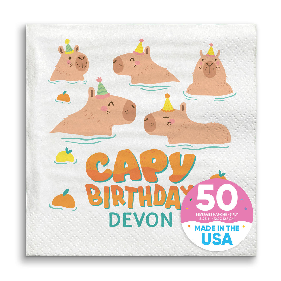Custom Text Napkins - Capybara