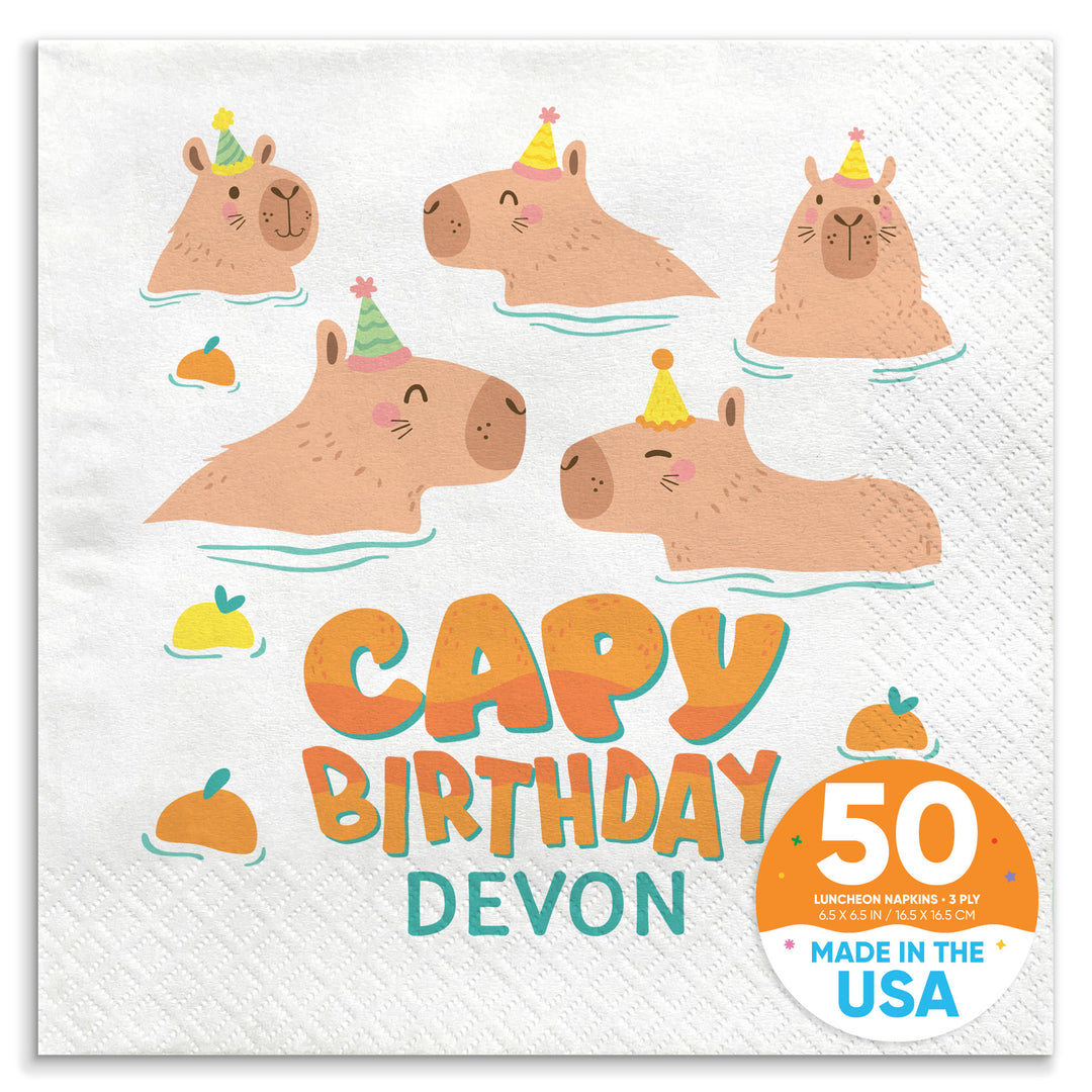 Custom Text Napkins - Capybara