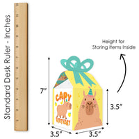 Capy Birthday - Square Favor Gift Boxes - Capybara Party Bow Boxes - Set of 12