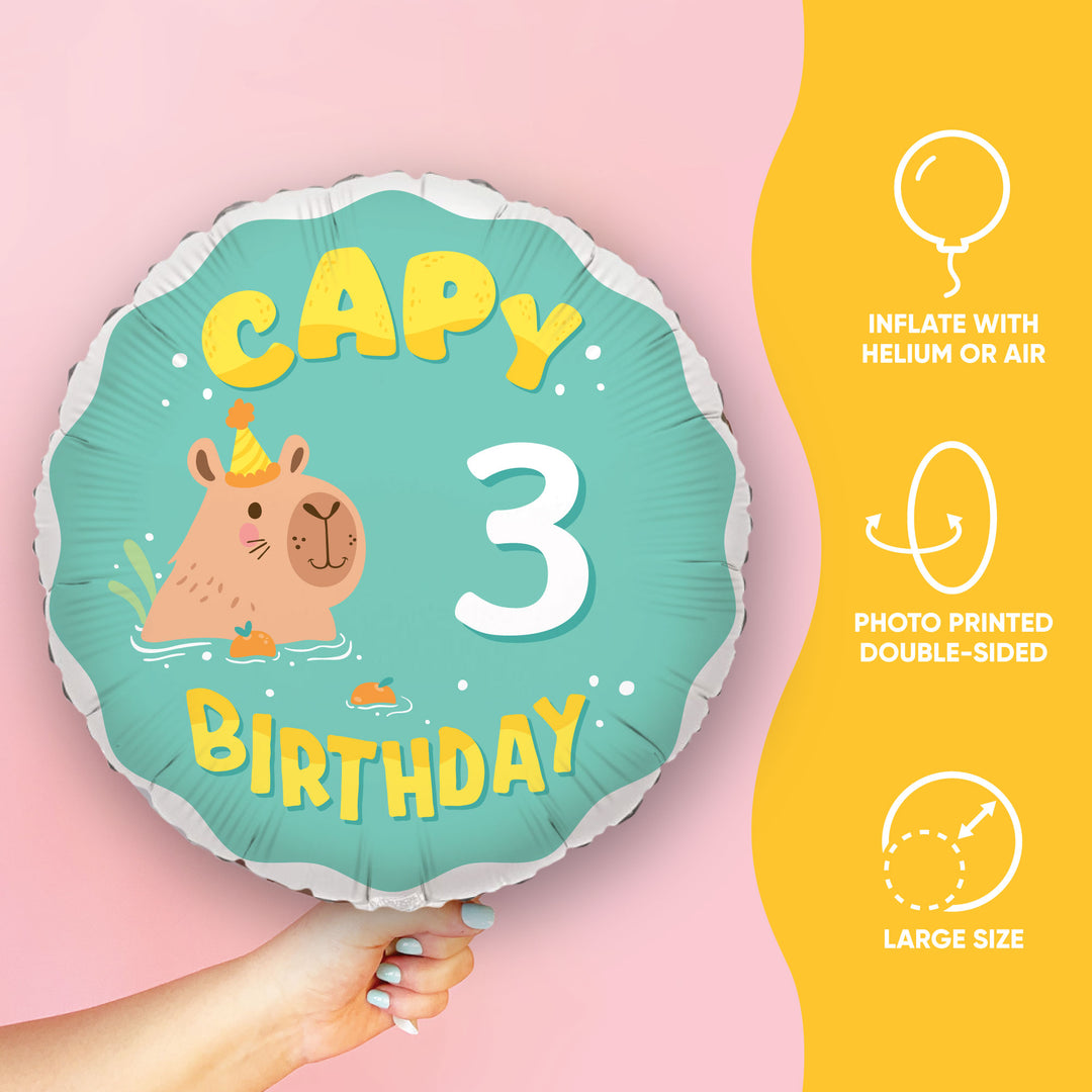 Custom Text Balloon - Capybara - Double Sided - 1 Ct