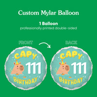 Custom Text Balloon - Capybara - Double Sided - 1 Ct