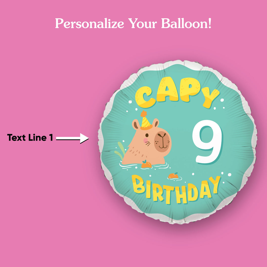 Custom Text Balloon - Capybara - Double Sided - 1 Ct