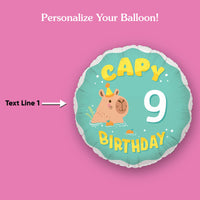 Custom Text Balloon - Capybara - Double Sided - 1 Ct