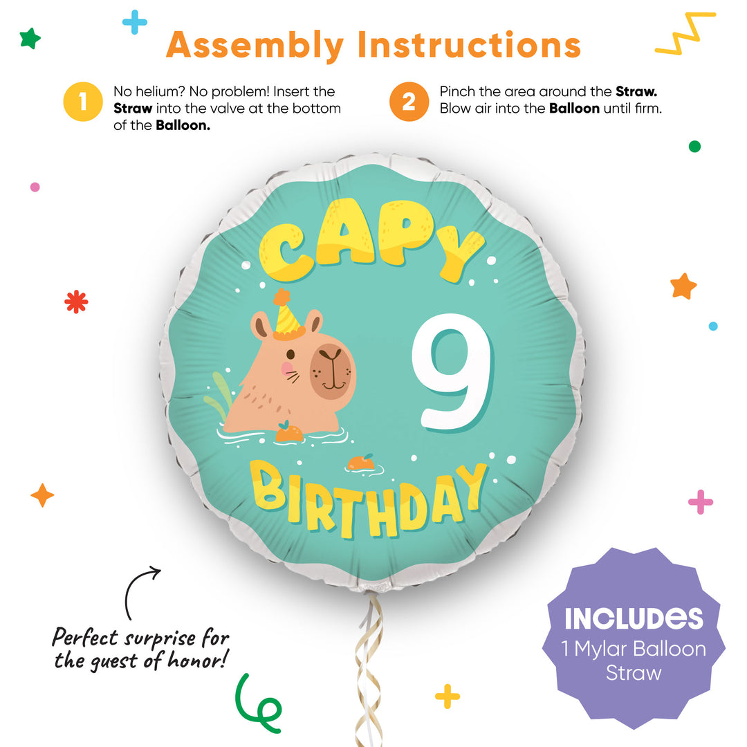 Custom Text Balloon - Capybara - Double Sided - 1 Ct