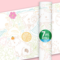 Capy Birthday coloring table runner on kids party table