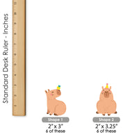 Capy Birthday - Dessert Cupcake Toppers - Capybara Party Clear Treat Picks - Set of 24
