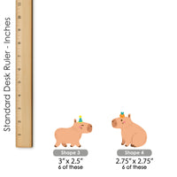 Capy Birthday - Dessert Cupcake Toppers - Capybara Party Clear Treat Picks - Set of 24
