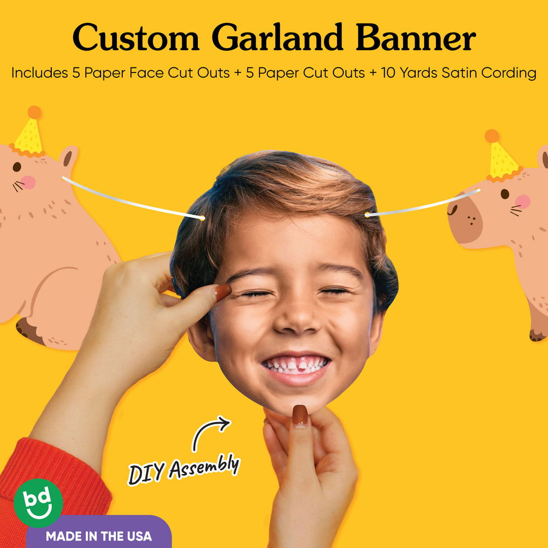 Custom Face Capybara Garland Banner