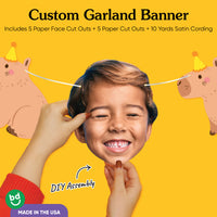 Custom Face Capybara Garland Banner