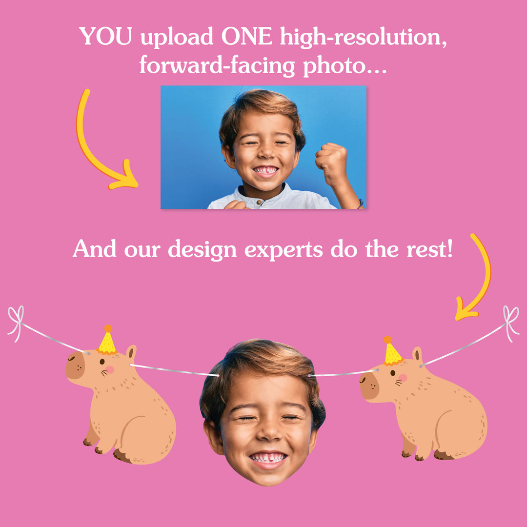 Custom Face Capybara Garland Banner