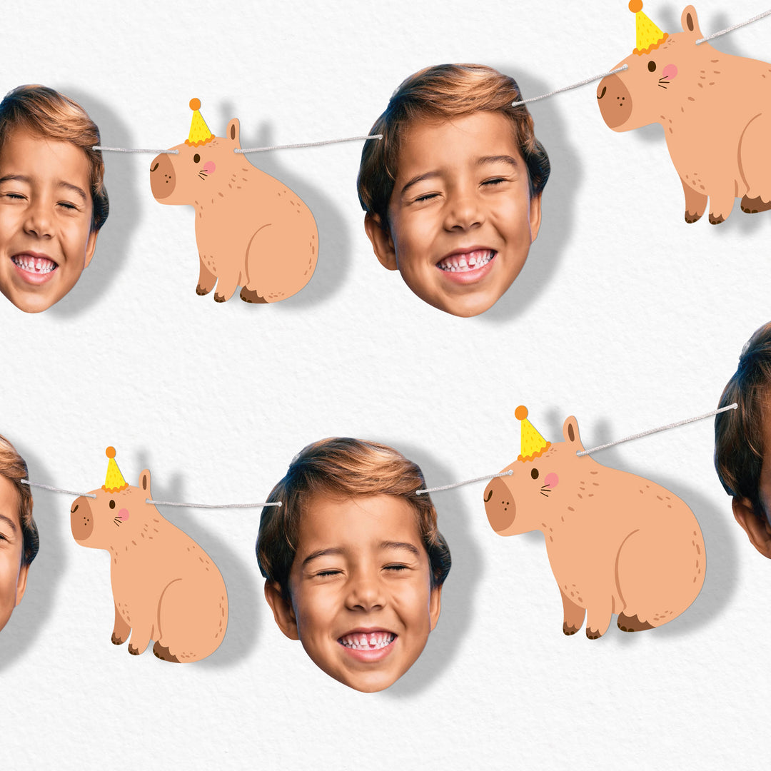 Custom Face Capybara Garland Banner