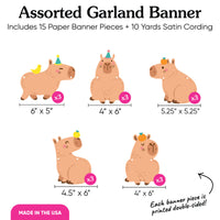 Capybara Garland Banner - 15 Pc