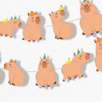 Capybara Garland Banner - 15 Pc